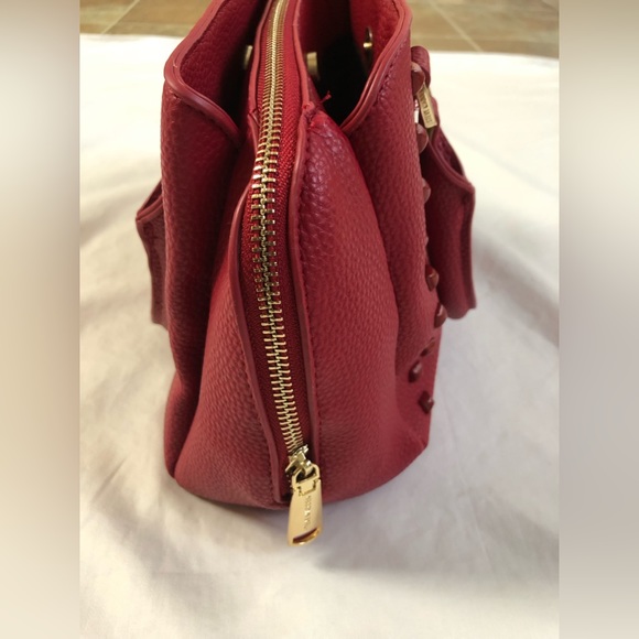 Steve Madded Vegan leather Studded Handbag color: Red - Picture 8 of 11